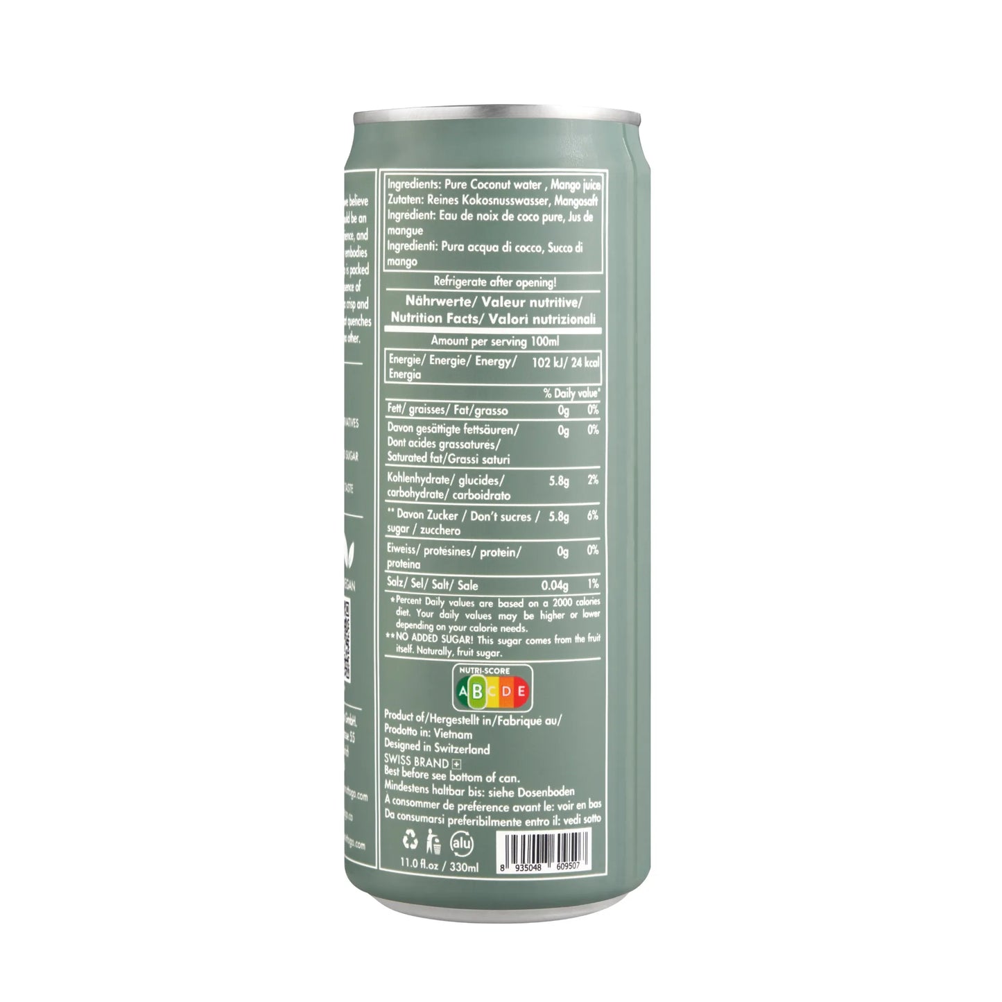 COCONUT WATER + MANGO 24x330ml