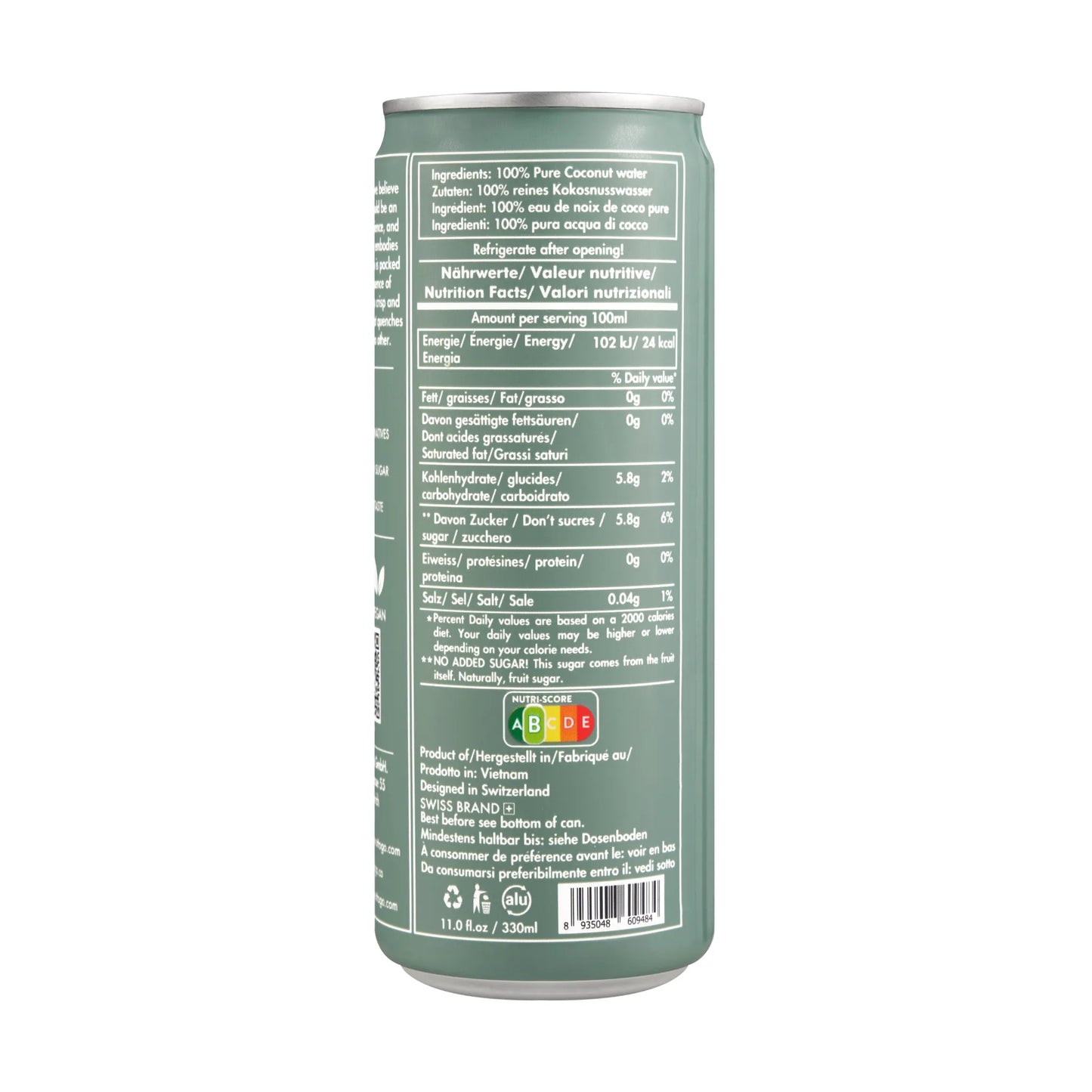 PURE COCONUT WATER 24x330ml