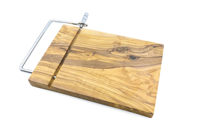 Premium olive wood cheese slicer with board, cheese shaver
