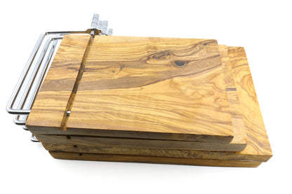 Premium olive wood cheese slicer with board, cheese shaver
