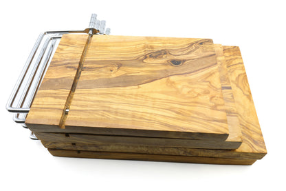 Premium olive wood cheese slicer with board, cheese shaver
