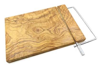 Premium olive wood cheese slicer with board, cheese shaver
