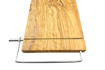 Premium olive wood cheese slicer with board, cheese shaver