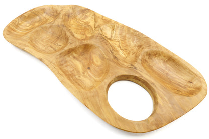 Servierplatte aus Olivenholz in unregelmäßiger Form, mehrteilig