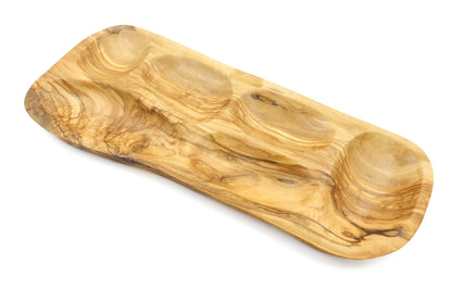 Servierplatte aus Olivenholz in unregelmäßiger Form, mehrteilig