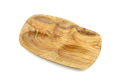 Servierplatte aus Olivenholz in unregelmäßiger Form, mehrteilig