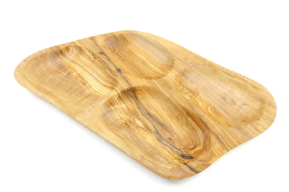 Servierplatte aus Olivenholz in unregelmäßiger Form, mehrteilig