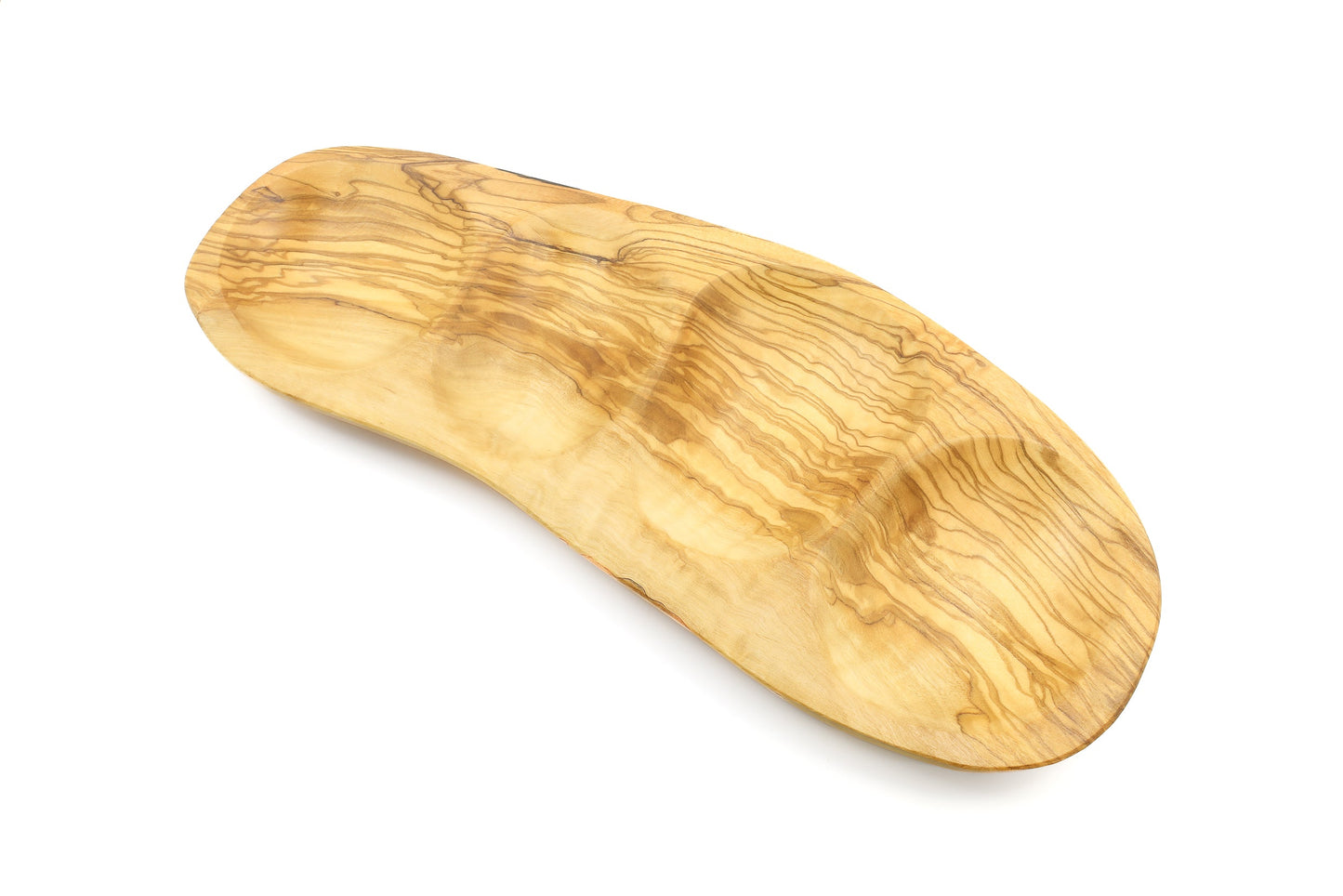 Servierplatte aus Olivenholz in unregelmäßiger Form, mehrteilig