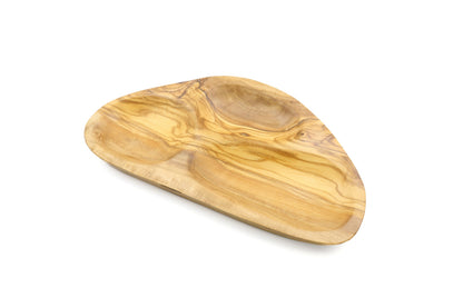 Servierplatte aus Olivenholz in unregelmäßiger Form, mehrteilig