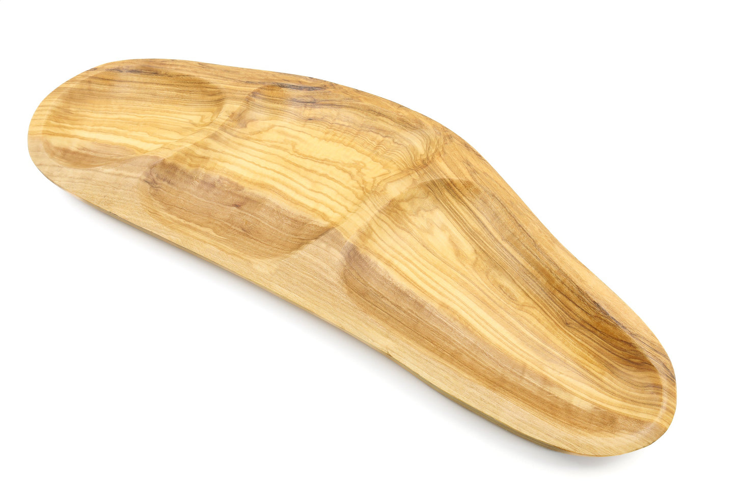 Servierplatte aus Olivenholz in unregelmäßiger Form, mehrteilig