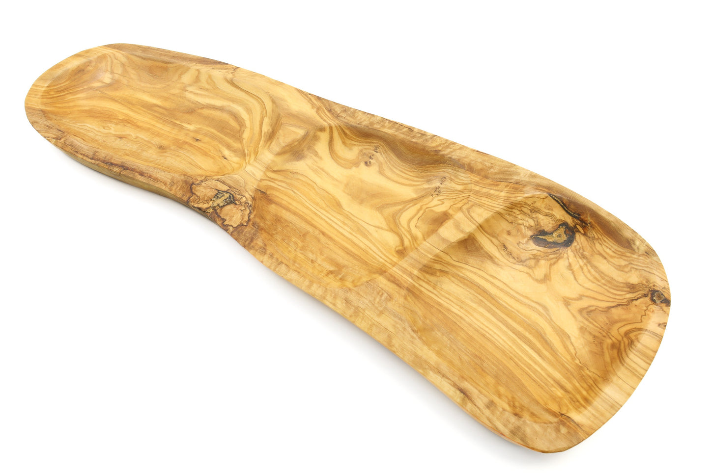 Servierplatte aus Olivenholz in unregelmäßiger Form, mehrteilig