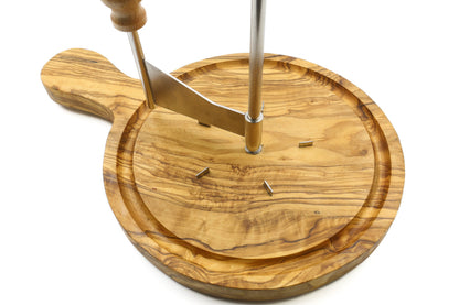 Deluxe-Käsewickler aus Olivenholz für Schweizer Käse, Käsehobel für Tête de Moine