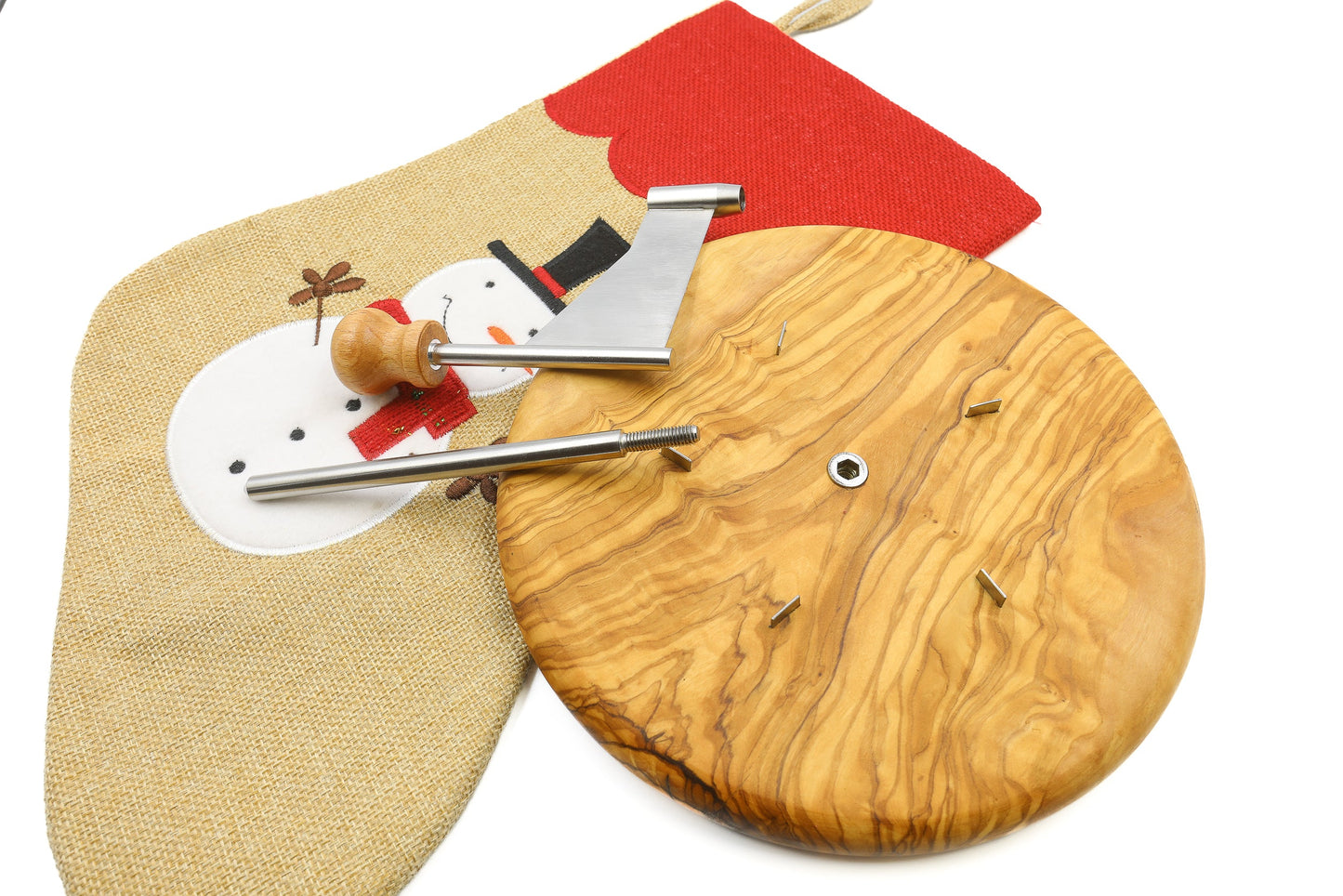 Deluxe-Käsewickler aus Olivenholz für Schweizer Käse, Käsehobel für Tête de Moine