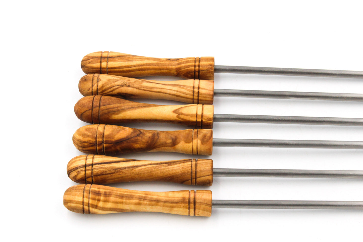 Olive Wood Fondue Gabel | 6stk | Metal & Holz